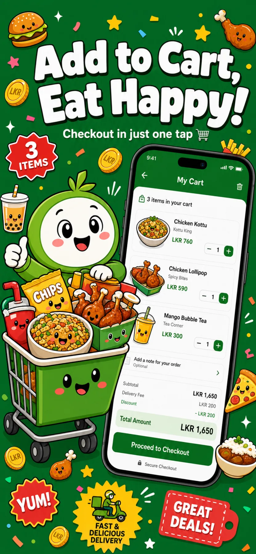 OnTime customer app cart